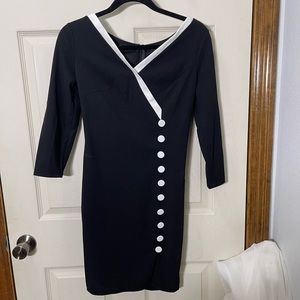 Small Long Sleeve Black and White Dress